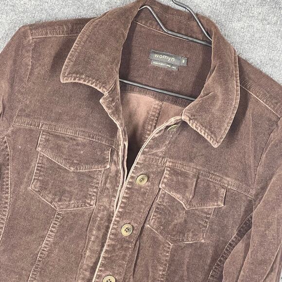 Brown Corduroy Jacket Women 8 Classic Button Up Retro Chic Timeless Safari - Picture 3 of 9